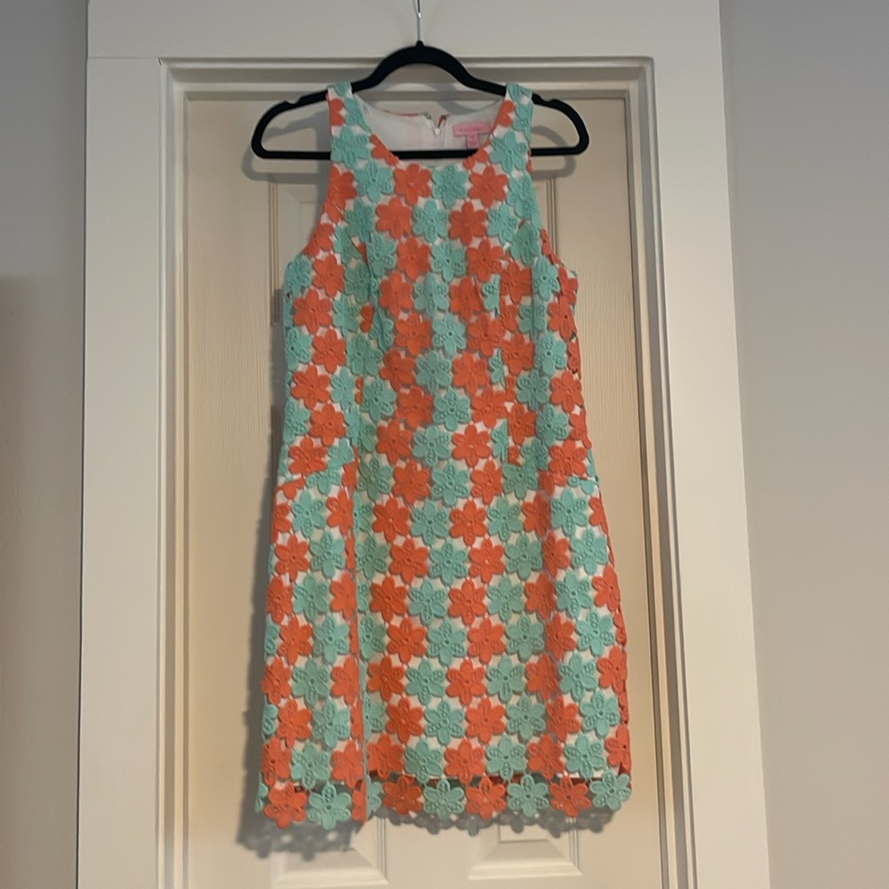 Lilly Pulitzer Floral Dress - Orange and Mint